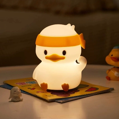 چراغ خواب شارژی سیلیکونی طرح اردک هدبند دار