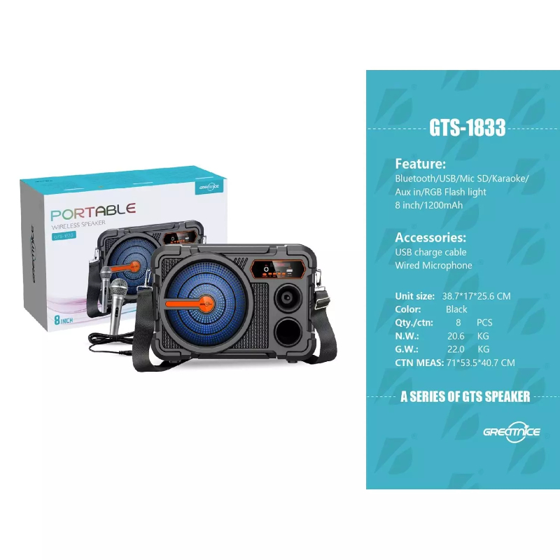 اسپیکر بلوتوثی قابل حمل گریت نایس مدل GTS-1833